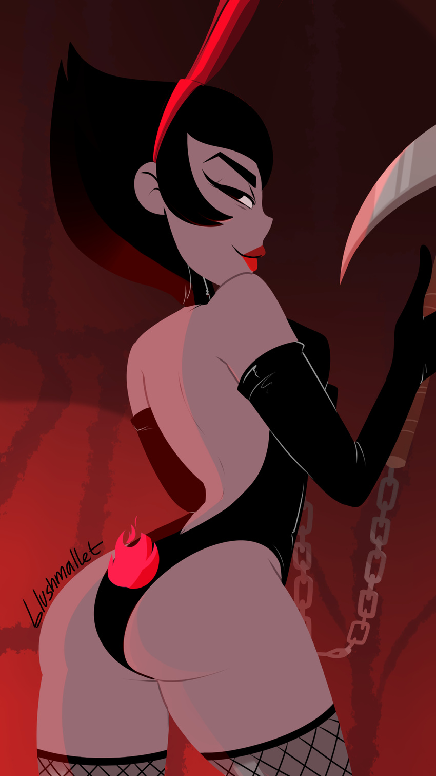 1girl ashi ass chains samurai_jack tagme weapon