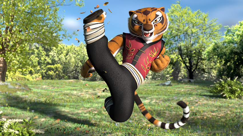 3d_(artwork) bear blender_(disambiguation) digital_media_(artwork) feline fu kick kung mammal master panda rubber rubber_(artist) tiger