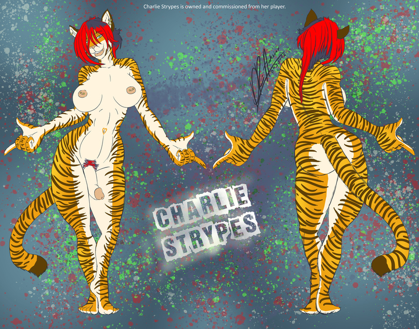 balls butt charlie_strypes dickgirl ears_pierced feet green_eyes hair heart_shaped_pattern intersex invalid_color invalid_tag model_sheet nipple_piercing nipples paws penis piercing pubes pubic punk red_hair ring stripes thebigbadwolf01 voluptuous