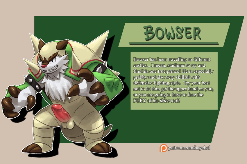 balls bowser chesnaught description haychel mario_bros nintendo penis pok&eacute;mon video_games westling