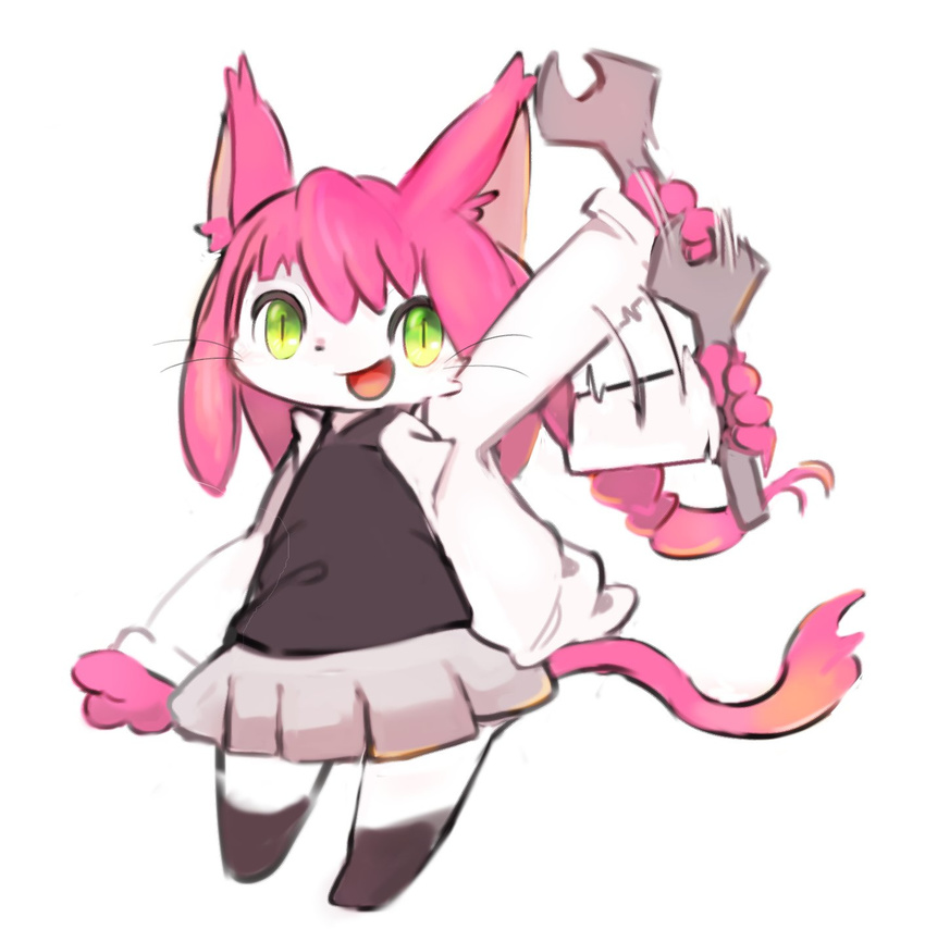 artist_request cat cat_busters furry green_eyes open_mouth pink_hair short_hair
