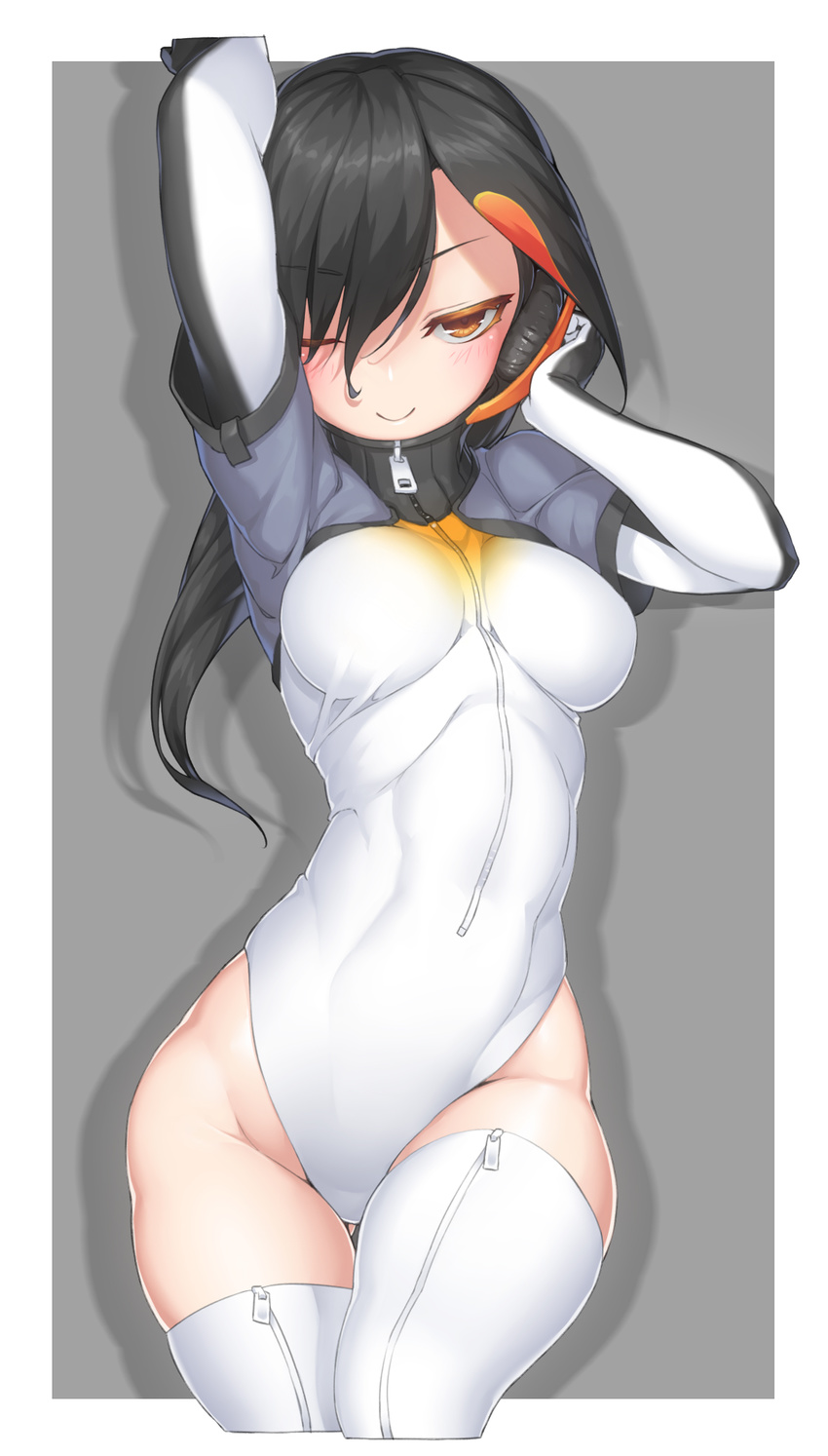 headphones kemono_friends king_penguin leotard moku