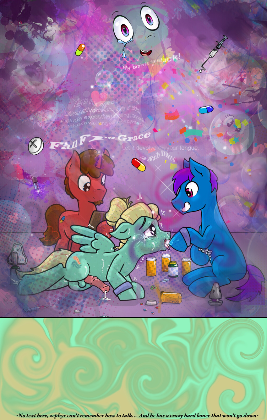 drugs fall_from_grace fan_character forced friendship_is_magic hallucination killian_joy male male/male mind_break my_little_pony penis tears zephyr_breeze_(mlp)