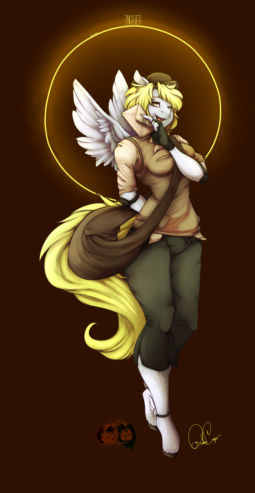 anthro bag blonde_hair cell chibi clothing comic derp_eyes derpy equine gloves hair hooves horse letter light mail mammal my_little_pony pegasus pony poster wings zingiber