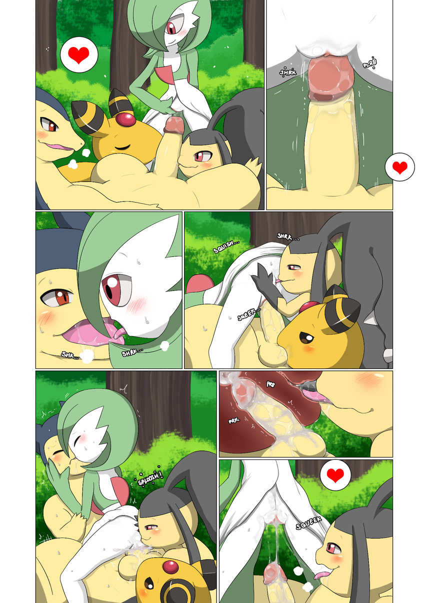 ampharos anal clearing collaborative_fellatio comic cum fellatio feral forest gardevoir kissing mawile nintendo oral penis pok&eacute;mon rimming sex sucking tree typhlosion vaginal video_games winick-lim