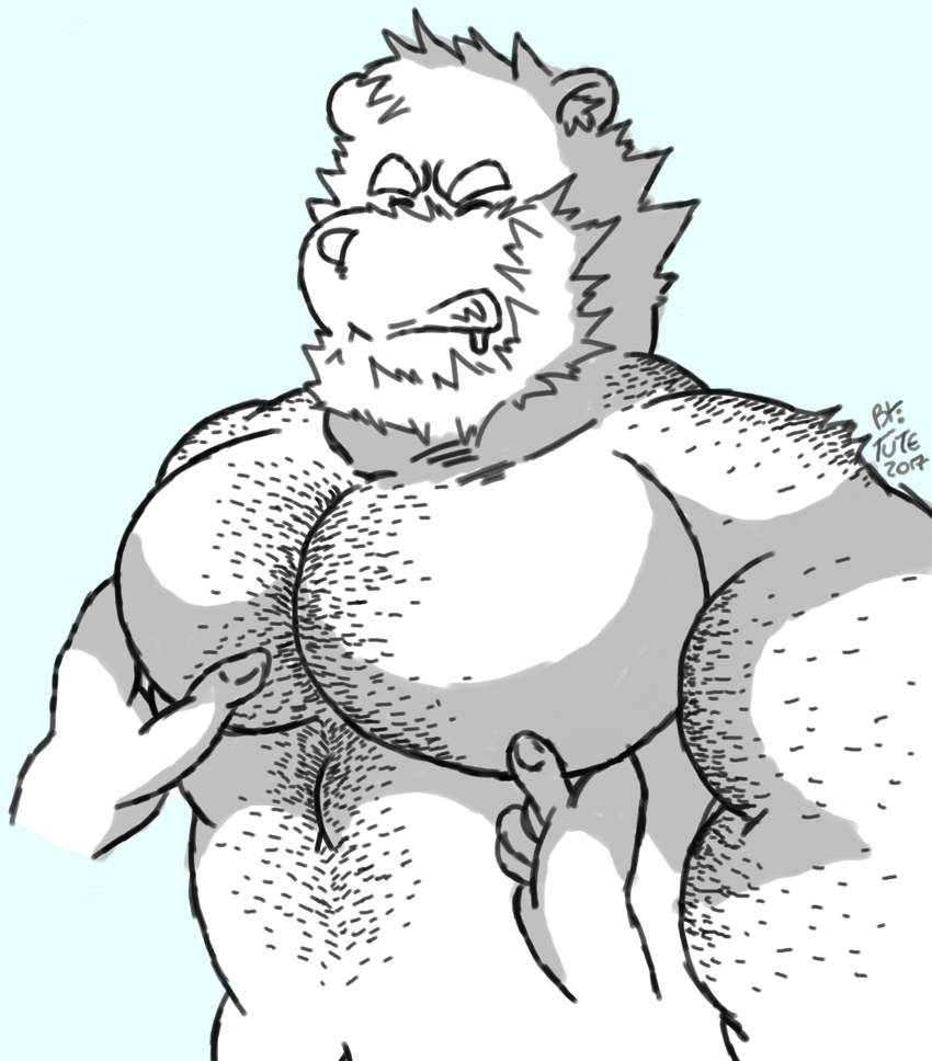 b&iacute;ceps bdsm bear beatriz big_(disambiguation) blogger bondage bound hairy invalid_tag male male/male mammal muscletech muscular pecs tute_(character) tutexl_(artist)