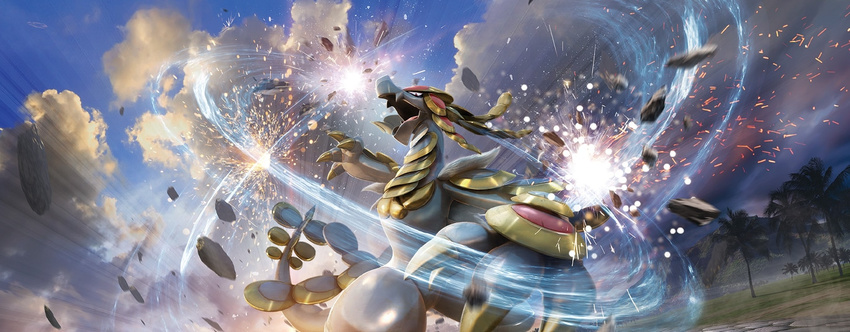 claws detailed_background dragon feral kommo-o nintendo official_art pok&eacute;mon scales video_games