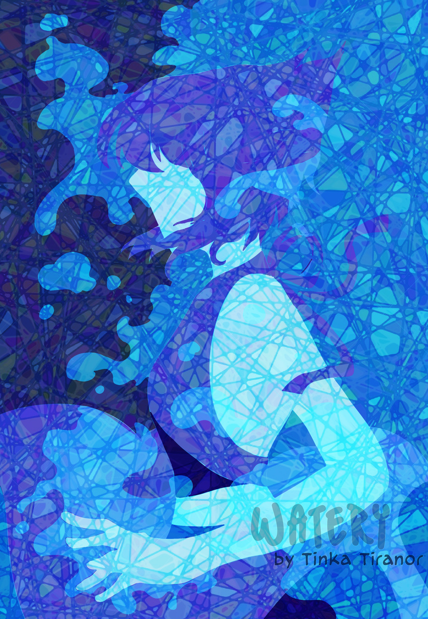 absurdres artist_name blue blue_skin faceless faceless_female highres lapis_lazuli_(steven_universe) stained_glass steven_universe tinka_tiranor water