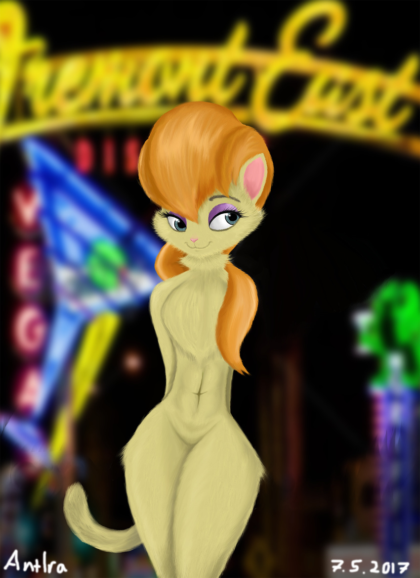 abs antira blue_eyes chest_tuft cleo_catillac hair heathcliff_&amp;_the_catillac_cats orange_hair pink_nose realistic_background smile tuft