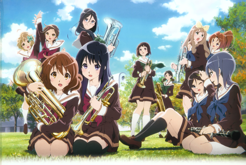 hibike!_euphonium ikeda_shouko kasaki_nozomi katou_hazuki kawashima_sapphire kousaka_reina megane nakagawa_natsuki nakaseko_kaori ogasawara_haruka oumae_kumiko seifuku tanaka_asuka thighhighs yoroizuka_mizore yoshikawa_yuuko