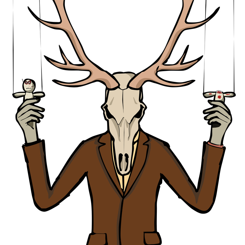 absurd_res albert_vanderboom antlers blood cervine deer deer_skull hi_res horn mammal rusty_lake rusty_lake_roots skull voodoo