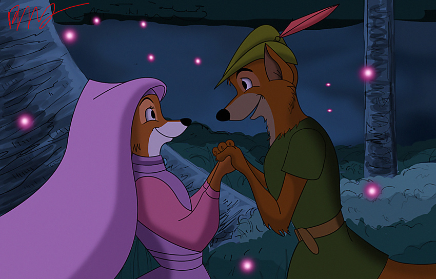 2017 anthro canine clothed clothing disney female fox hat maid_marian male mammal robin_hood robin_hood_(disney) sailormuffin