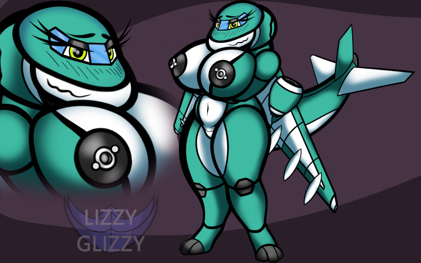 2023 absurd_res aircraft anthro areola avi_(lizzyglizzy) big_areola big_breasts black_areola blue_body blue_tail blue_wings blush blush_lines breasts digital_drawing_(artwork) digital_media_(artwork) eyelashes female grey_body hi_res living_aircraft living_machine living_vehicle lizzyglizzy machine multicolored_body nipple_piercing nipples nude paws piercing solo tail thick_thighs two_tone_body two_tone_tail two_tone_wings vehicle watermark white_body white_nipples white_tail white_wings wide_hips wings yellow_eyes