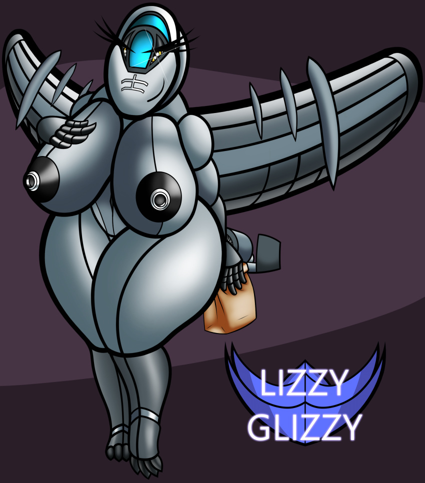 2023 absurd_res aircraft anthro areola big_breasts biped black_areola blue_body breasts claws dark_body dark_wings digital_drawing_(artwork) digital_media_(artwork) eyelashes female grey_body grey_wings hi_res holding_object huge_hips huge_thighs living_aircraft living_machine living_vehicle lizzyglizzy looking_at_viewer machine multicolored_body nipples nude smile solo thick_eyelashes thick_thighs two_tone_body two_tone_wings unusual_anatomy unusual_nipples vehicle watermark white_nipples wings yellow_eyes