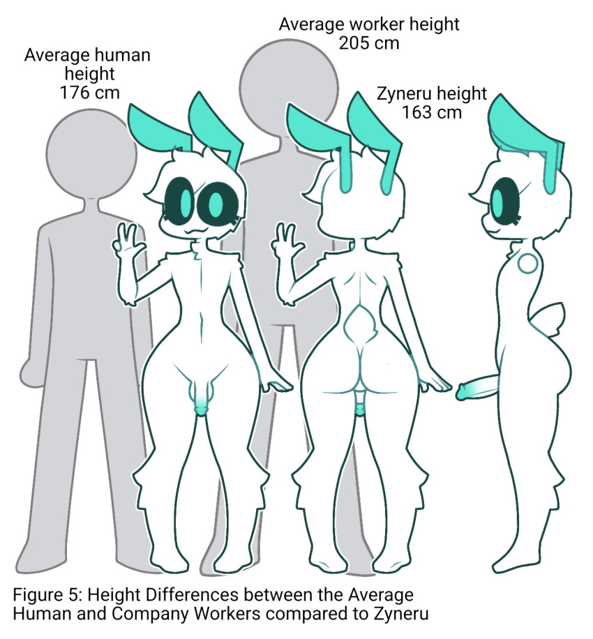 4_fingers alien alien_humanoid antennae_(anatomy) balls big_butt black_sclera butt english_text erection eyelashes featureless_feet feet fingers front_view genitals girly green_penis group head_tuft hi_res humanoid humanoid_genitalia humanoid_penis leg_tuft male maleherm_(lore) model_sheet multicolored_penis navel neck_tuft nude pear-shaped_figure penis pigeon_toed size_difference solo_focus text trio tuft two_tone_penis wide_hips zyneru zyneru_(character)