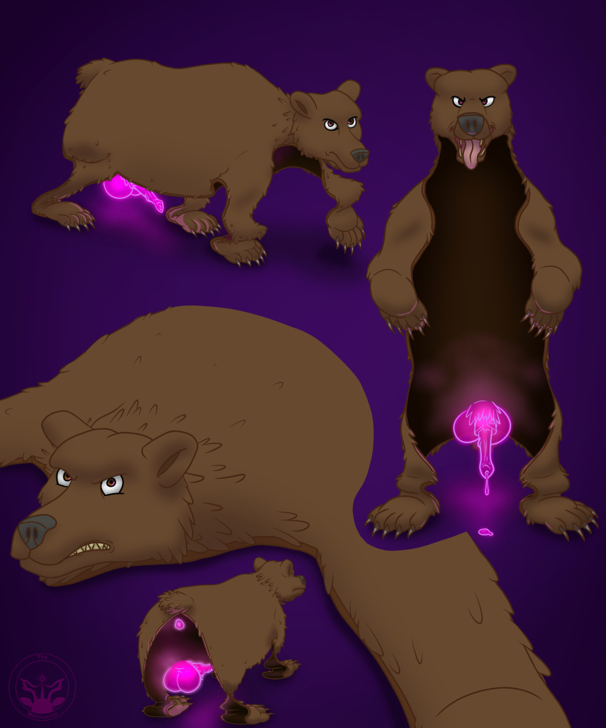 4_legs 5:6 absurd_res animal_genitalia animal_penis animate_inanimate anus balls bear bear_rug black_nose bodily_fluids brown_body brown_eyes brown_fur disembodied_anus disembodied_penis dripping feral fur genital_fluids genitals glowing glowing_anus glowing_genitalia glowing_penis glowing_precum hi_res leaking_precum looking_at_viewer male mammal model_sheet monocerus on_two_legs penis pink_tongue possessed_inanimate precum precum_drip purple_anus purple_penis purple_precum simple_background solo taxidermy tongue translucent translucent_anus translucent_penis translucent_precum unusual_bodily_fluids unusual_genital_fluids unusual_precum ursine_penis