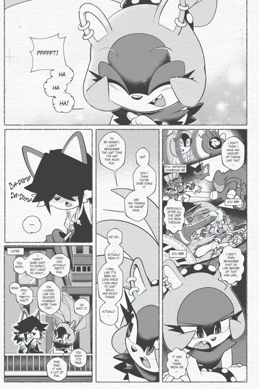 accessory afrosoricid anthro blush comic dialogue doctor_starline domestic_cat dr._eggman ear_piercing euf-dreamer fan_character felid feline felis female greyscale hair_accessory hairband heartbeat hi_res human hypnosis idw_publishing laugh male mammal mind_control monochrome monotreme piercing platypus sega sonic_the_hedgehog_(comics) sonic_the_hedgehog_(idw) sonic_the_hedgehog_(series) speech_bubble surge_the_tenrec tenrec