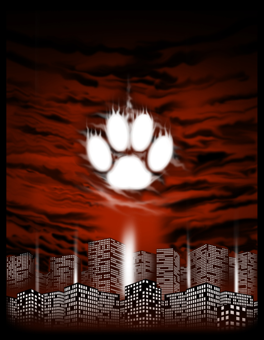 2021 building city cityscape cloud detailed_background footprint hi_res kitsune_youkai night outside pawprint red_sky sky skyscape skyscraper spotlight zero_pictured