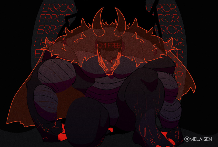 2021 absurd_res artist_name brown_body digital_media_(artwork) dragon english_text error_message front_view hi_res humanoid machine male melaisen muscular mythological_creature mythological_scalie mythology pecs robot scalie solo story_at_source text