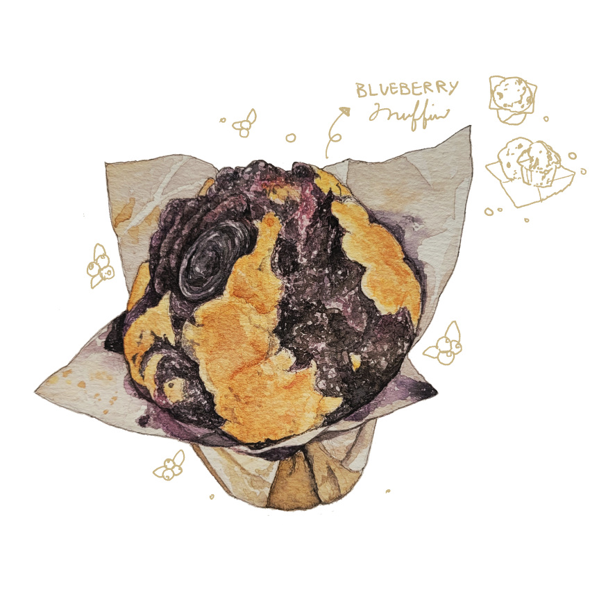 blueberry bread food food_focus fruit highres kohaku392 muffin no_humans original pastry still_life white_background