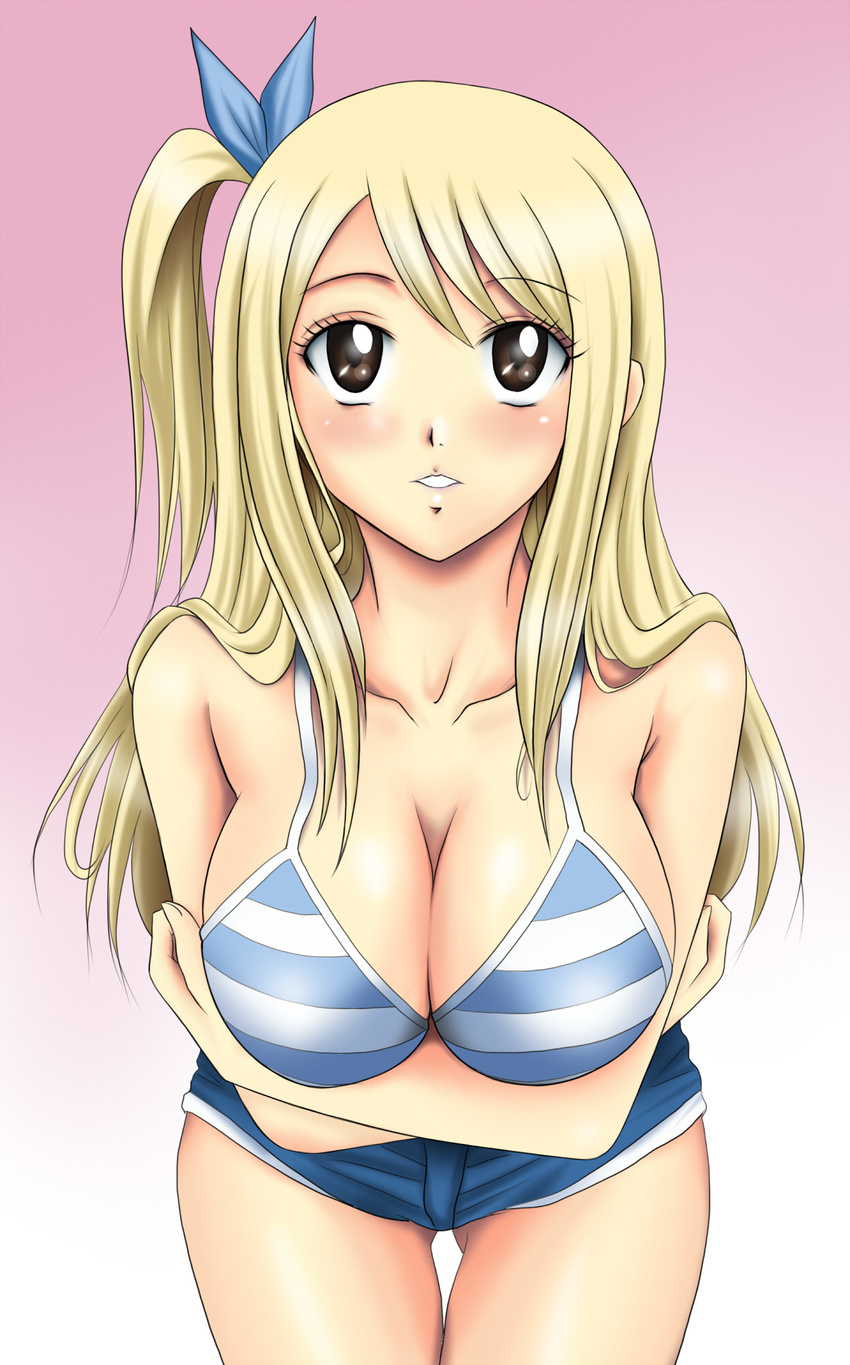 blonde_hair breasts fairy_tail highres large_breasts long_hair lucy_heartfilia non-web_source solo soukichi thigh_gap