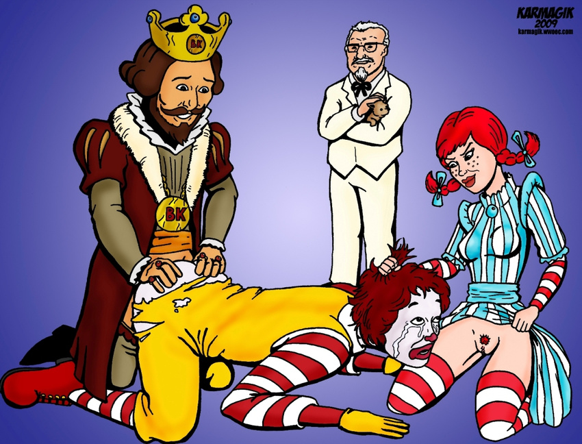 burger_king colonel_sanders karmagik kfc mascots mcdonald's ronald_mcdonald the_king wendy wendy's