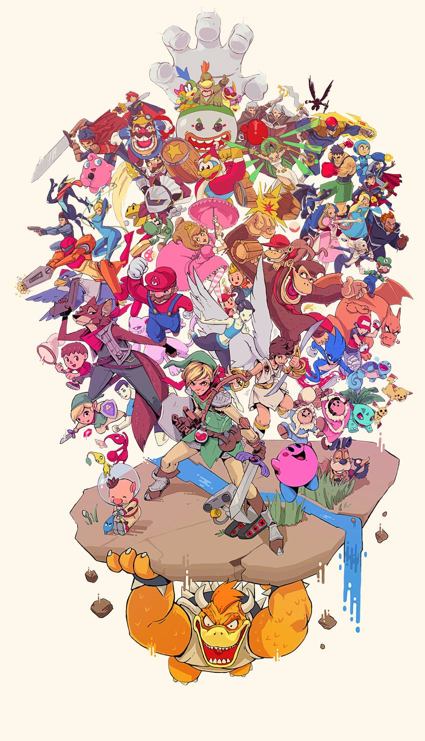 alternate_costume alternate_hairstyle androgynous animal arm_cannon armor bandages bare_shoulders black_hair blonde_hair blue_bodysuit blue_eyes blue_hair bodysuit bowser bowser_jr. bracer braid breasts brown_hair cape captain_falcon charizard chiko_(mario) crossover crown dark_pit dog dog_(duck_hunt) donkey_kong donkey_kong_(series) doubutsu_no_mori dr._mario dragon dress dual_persona duck_(duck_hunt) duck_hunt f-zero facial_hair falco_lombardi female_my_unit_(fire_emblem:_kakusei) fire_emblem fire_emblem:_akatsuki_no_megami fire_emblem:_fuuin_no_tsurugi fire_emblem:_kakusei fire_emblem:_monshou_no_nazo fire_emblem:_souen_no_kiseki flower fox_mccloud galaxia_(sword) game_&amp;_watch ganondorf gen_1_pokemon gen_2_pokemon gen_4_pokemon gen_6_pokemon gloves green_eyes green_hair greninja hair_over_one_eye hat headband helmet highres ice_climber ice_climbers iggy_koopa ike ivysaur jewelry jigglypuff kid_icarus kid_icarus_uprising king_dedede kirby kirby_(series) kobus_faber larry_koopa lemmy_koopa link little_mac long_hair looking_at_viewer lucario lucas lucina ludwig_von_koopa luigi male_my_unit_(fire_emblem:_kakusei) male_trainer_(wii_fit) mario mario_(series) marth mask master_sword meta_knight metal_gear_(series) metal_gear_solid metroid mewtwo mii_(nintendo) mole mole_under_mouth morton_koopa_jr. mother_(game) mother_2 mother_3 mr._game_&amp;_watch multiple_boys multiple_girls mustache my_unit_(fire_emblem:_kakusei) nana_(ice_climber) necklace ness nintendo olimar open_mouth pac-man pac-man_(game) palutena pichu pikachu pikmin_(creature) pikmin_(series) pink_dress pit_(kid_icarus) pointy_ears pokemon pokemon_(creature) pokemon_(game) pokemon_frlg pokemon_rgby pokemon_trainer pokemon_xy ponytail popo_(ice_climber) power_armor power_suit princess_peach princess_zelda punch-out!! r.o.b ragnell red_(pokemon) red_eyes red_hair reverse_trap rockman_(character) rosetta_(mario) roy_(fire_emblem) roy_koopa samus_aran scarf sheik shoes short_hair shulk skin_tight smile solid_snake sonic sonic_the_hedgehog squirtle star_fox super_mario_bros. super_smash_bros. surcoat sword tail the_legend_of_zelda the_legend_of_zelda:_ocarina_of_time the_legend_of_zelda:_twilight_princess thighhighs tiara tongue toon_link turtle umbrella varia_suit venusaur very_long_hair villager_(doubutsu_no_mori) wario warioware weapon wii_fit_trainer wings yellow_eyes yoshi young_link zero_suit