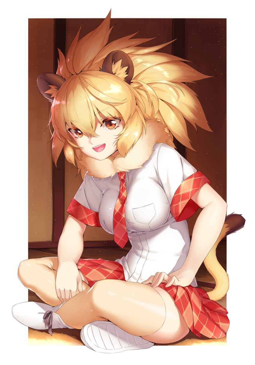 animal_ears kemono_friends lion_(kemono_friends) moku tail thighhighs