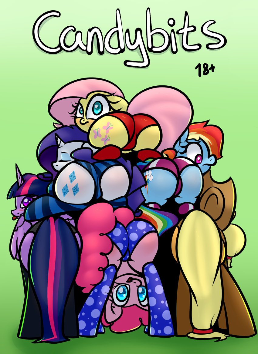 applejack_(mlp) big_butt butt clothing comic earth_pony equine female feral fluttershy_(mlp) friendship_is_magic horn horse mammal my_little_pony panties pegasus pinkie_pie_(mlp) pony rainbow_dash_(mlp) rarity_(mlp) slavedemorto twilight_sparkle_(mlp) underwear unicorn winged_unicorn wings