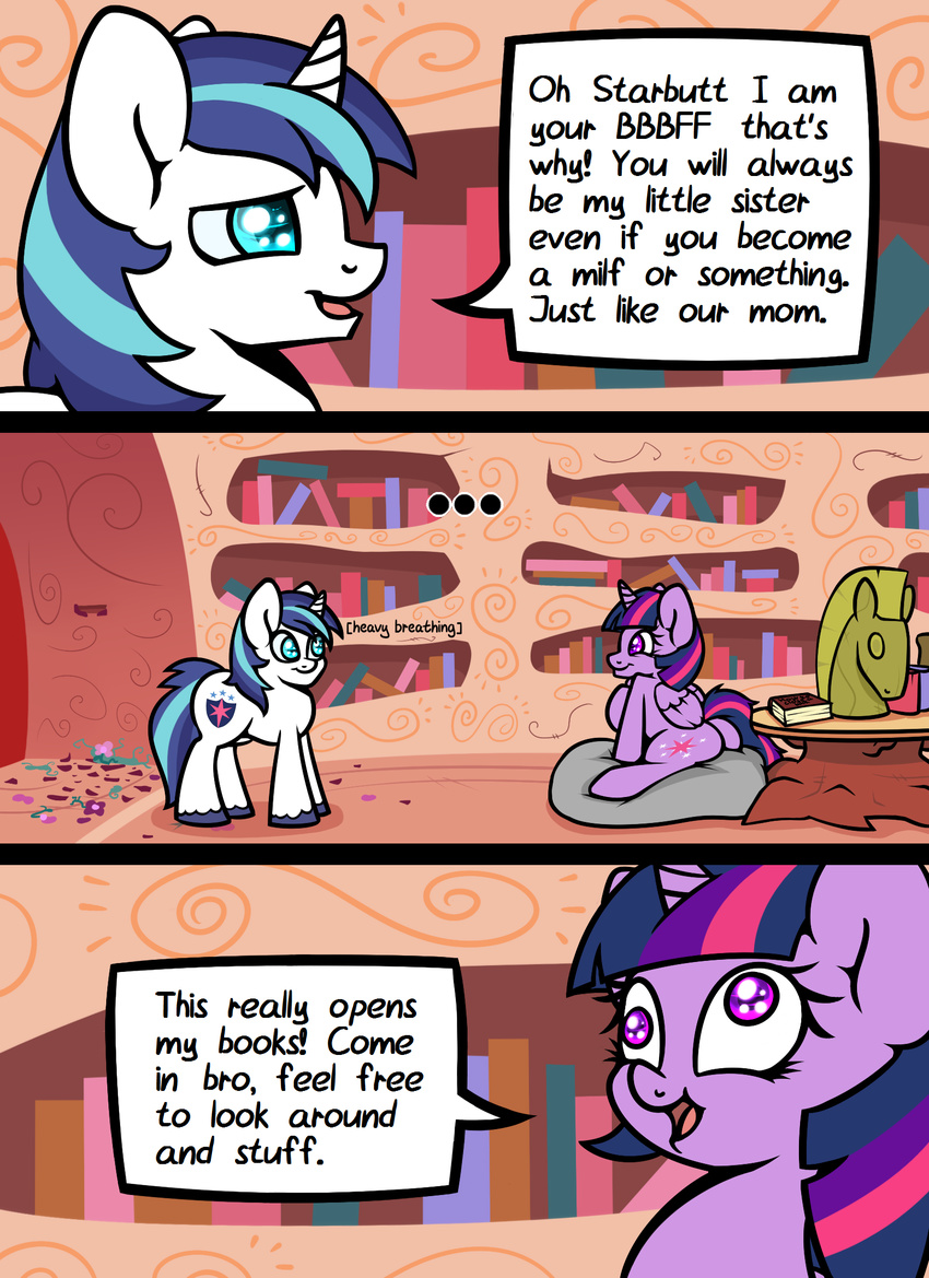 comic dialogue duo english_text equine female feral friendship_is_magic horn male mammal my_little_pony shining_armor_(mlp) slavedemorto text twilight_sparkle_(mlp) unicorn winged_unicorn wings