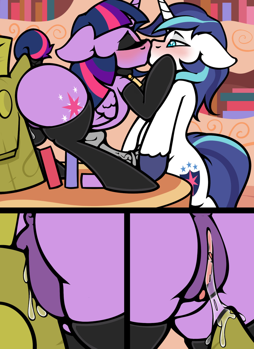 anus butt comic equine female feral friendship_is_magic hi_res horn incest kissing male mammal my_little_pony pussy shining_armor_(mlp) slavedemorto twilight_sparkle_(mlp) unicorn winged_unicorn wings