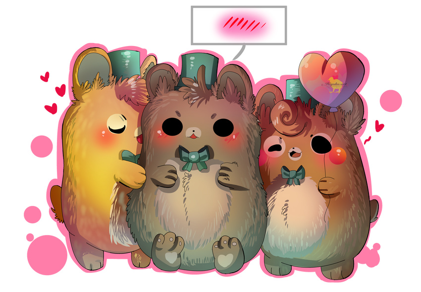 &lt;3 2017 absurd_res animatronic balloon bear blush bow_tie cute eyes_closed five_nights_at_freddy's five_nights_at_freddy's_2 freddy_(fnaf) fur golden_freddy_(fnaf) group hat hi_res hiyoko hug licking love machine male mammal robot tongue tongue_out toy_freddy_(fnaf) video_games