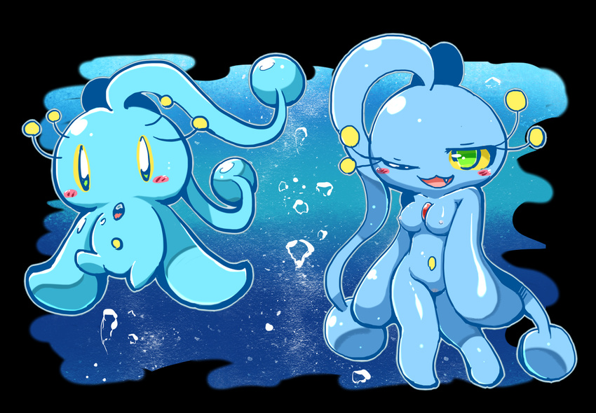 artist_request furry green_eyes manaphy open_mouth pokemon