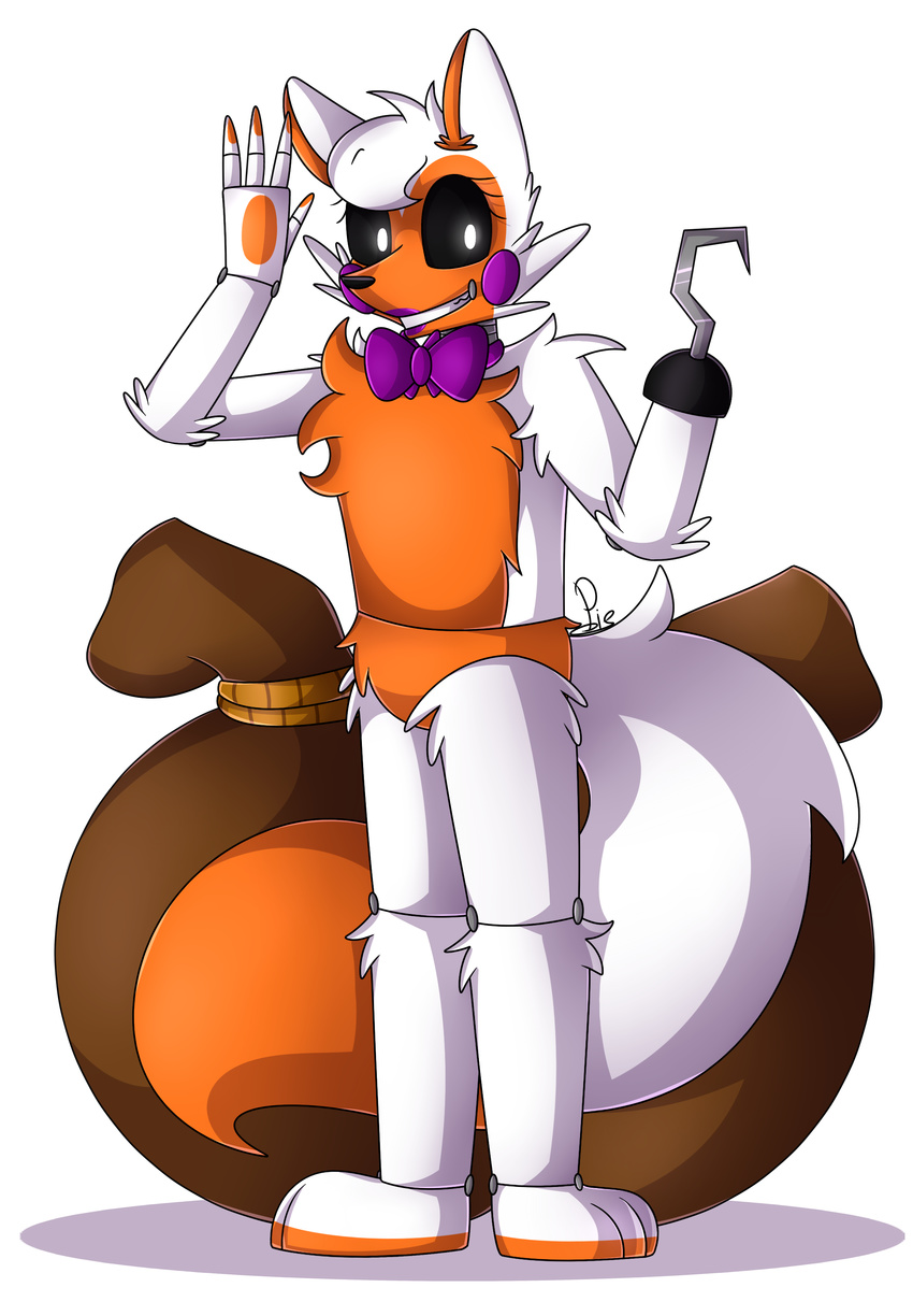 animatronic canine digital_media_(artwork) five_nights_at_freddy's five_nights_at_freddy's_world fox glowing glowing_eyes hook lolbit_(fnaf) machine mammal robot soundwavepie video_games