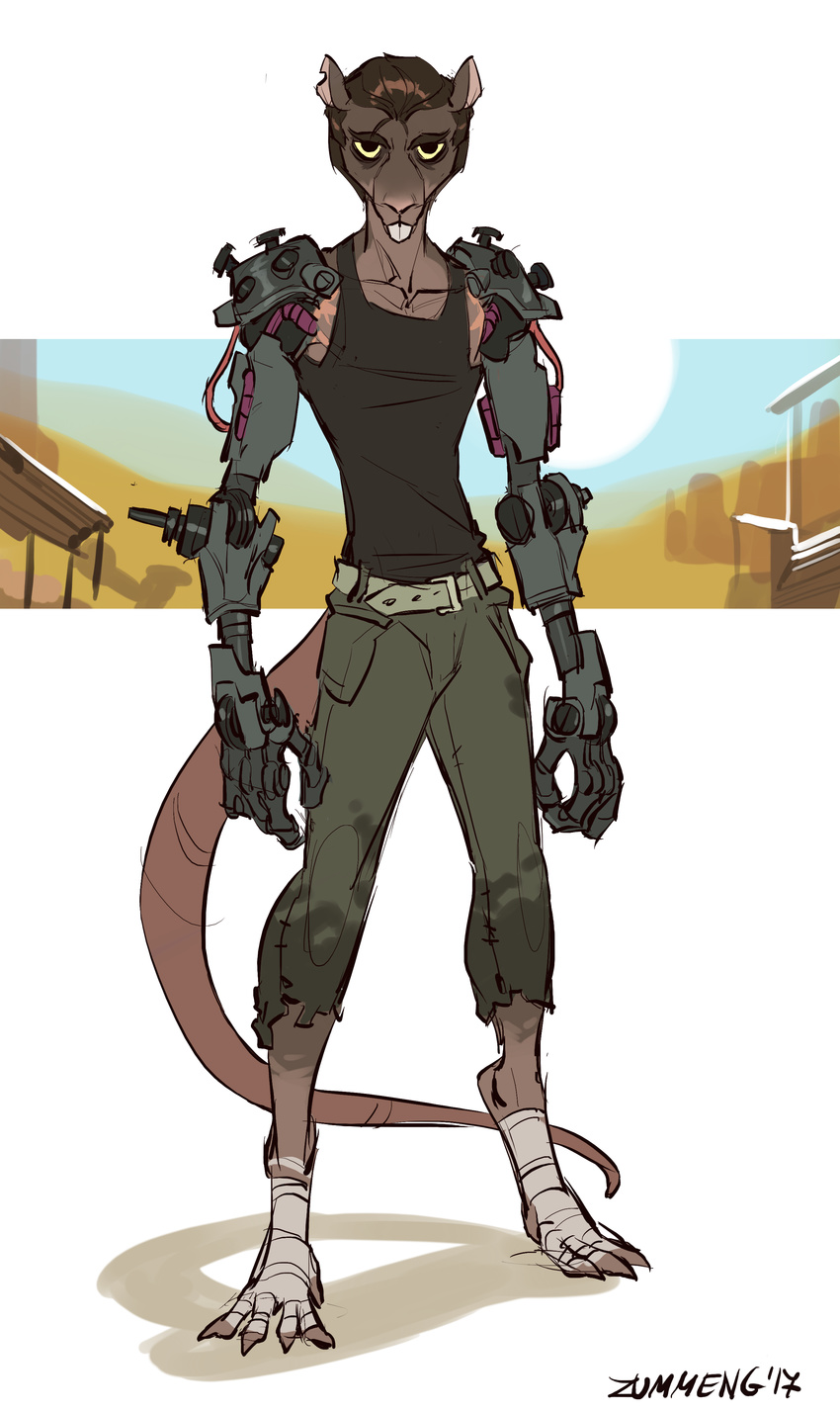 2017 anthro clothed clothing mad_max male mammal rat rodent solo standing zummeng