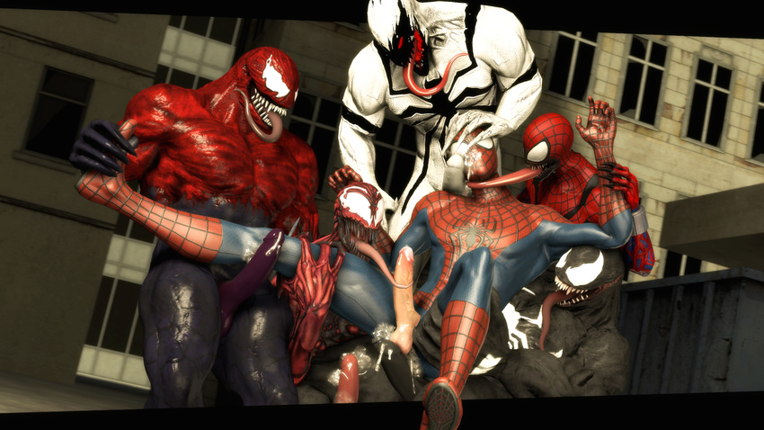 3d_(artwork) 5_fingers anti-venom carnage cum cum_on_penis digital_media_(artwork) erection group human humanoid male male/male mammal marvel mrflaptastic muscular not_furry penis sex source_filmmaker symbiote toxin_(spider-man) venom_(spider-man)