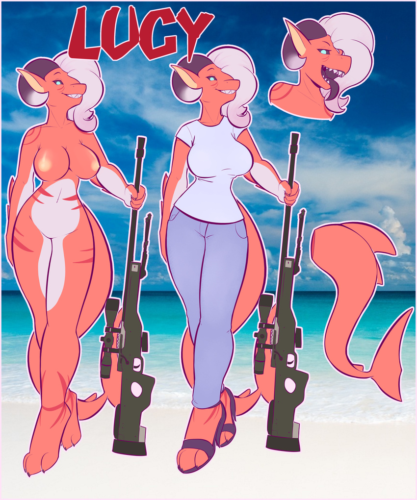 awp big_breasts brazilian breasts clothing counter-strike csgo feet female femme_fatale fish footwear global gun hair high_heels horn invalid_tag lucia_(nukitt) lucy marine offensive pinabble ranged_weapon rifle shark sharp_teeth shoes sniper sniper_rifle teeth weapon white_hair