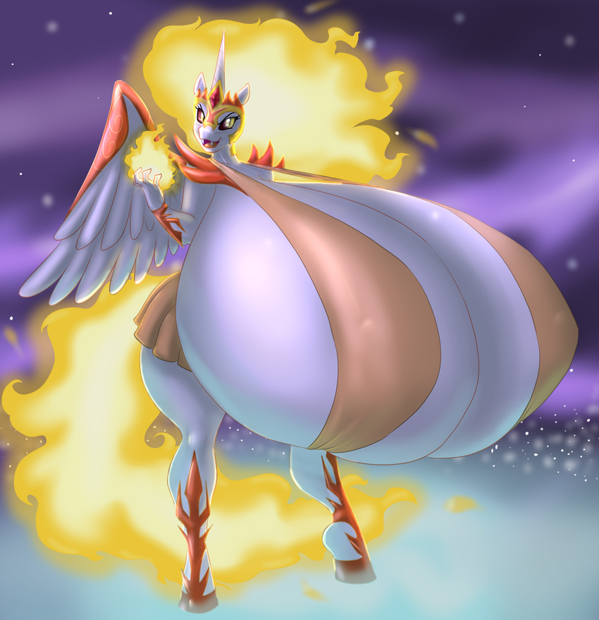 anthro big_breasts breasts daybreaker_(mlp) equine female friendship_is_magic horn huge_breasts hyper hyper_breasts mammal marauder6272 my_little_pony princess_celestia_(mlp) solo winged_unicorn wings