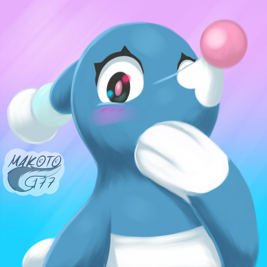 blue_body blush brionne cute looking_at_viewer makoto177 mammal marine nintendo pinniped pok&eacute;mon reaction_image shy solo video_games