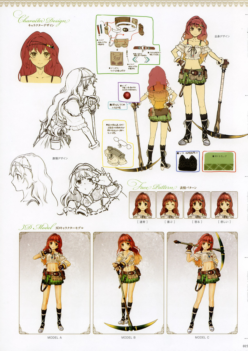 atelier atelier_ayesha bike_shorts character_design expression heels hidari regina_curtis weapon