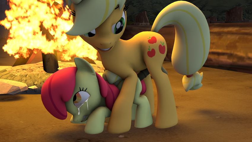 3d_(artwork) apple_bloom_(mlp) applejack_(mlp) big_dom_small_sub dickgirl digital_media_(artwork) equine female feral forced friendship_is_magic horse incest intersex mammal my_little_pony penis pony pussy rape size_difference source_filmmaker sumeriandragon tears