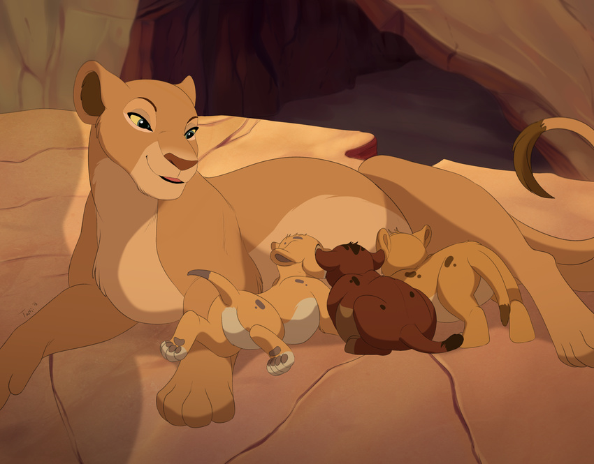 adoption alternate_universe baby baby_spots breastfeeding cub disney feline kiara kovu lion mammal maternal_instinct mother motherly_love nala parent priderock tartii the_lion_king vitani young