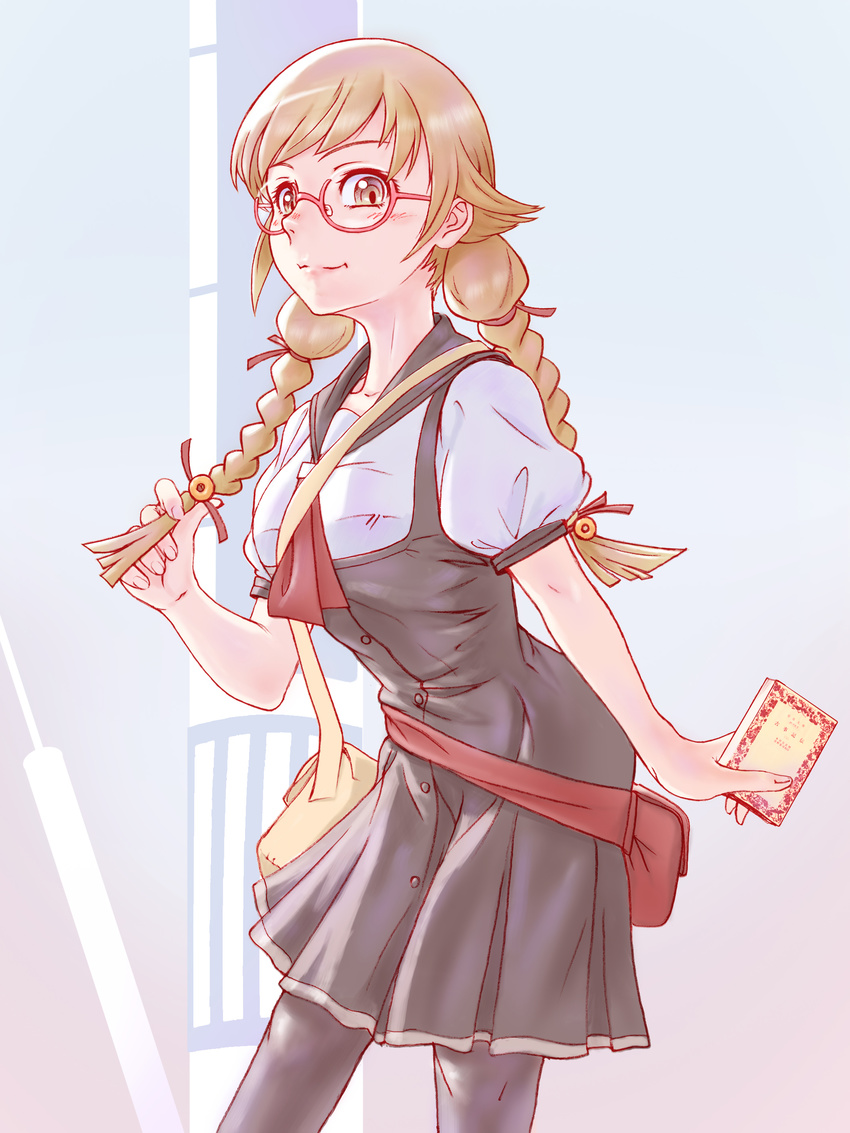 bakemonogatari megane oshino_shinobu seifuku yoshikawa_kazunori