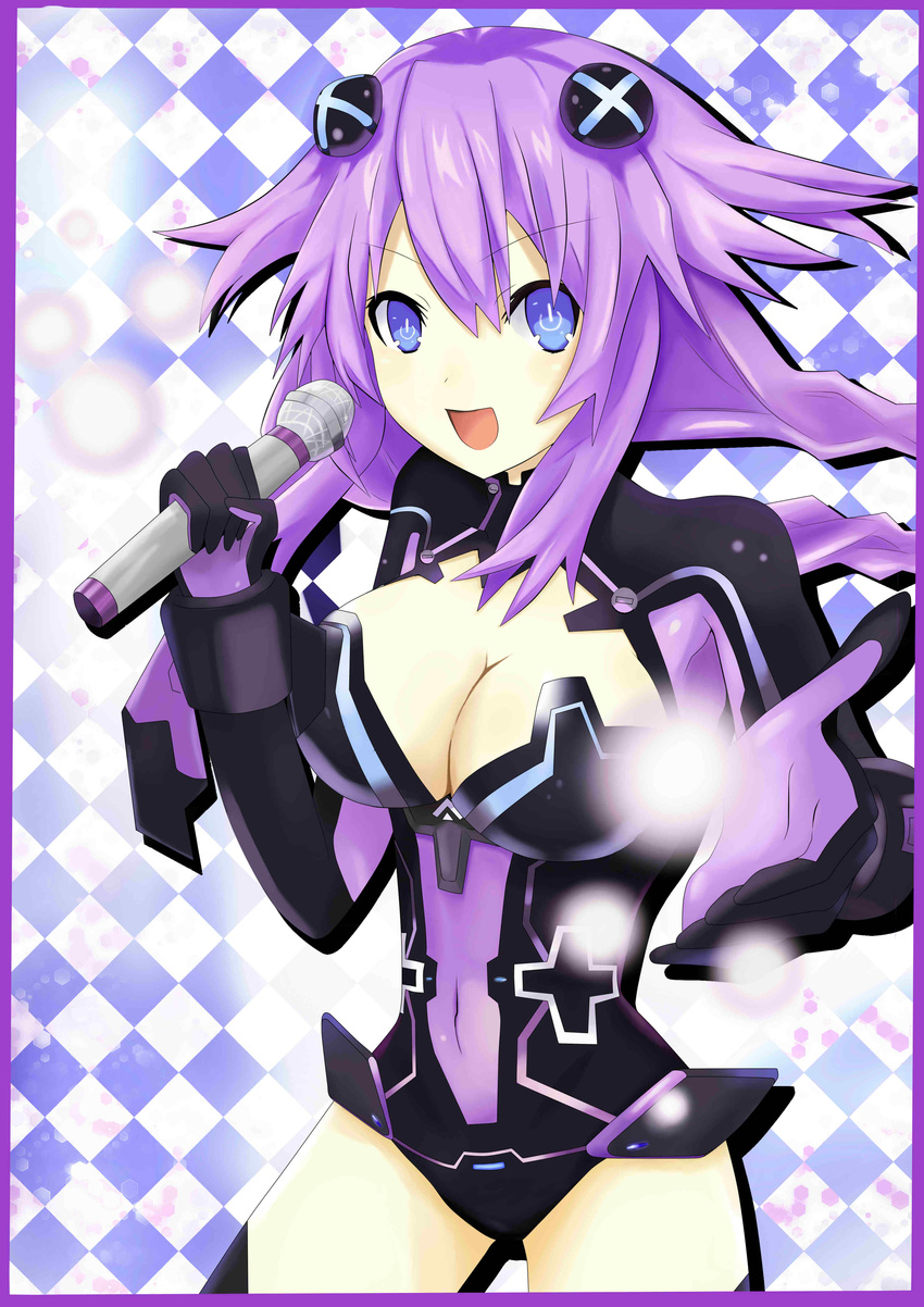 1girl blue_eyes bodysuit braid hair_ornament neptune_(choujigen_game_neptune) neptune_(series) purple_eyes purple_heart solo symbol-shaped_pupils twin_braids