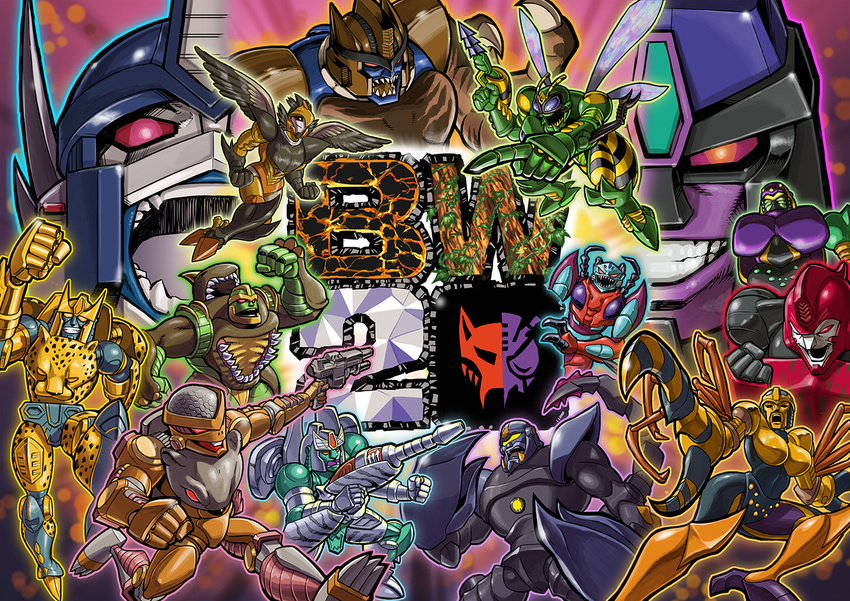 6+boys 90s airazor beast_wars black_eyes blackarachnia breasts bug cheetah cheetor claws clenched_hand clenched_hands clenched_teeth commentary dinobot dinosaur everyone fangs full_body glowing glowing_eyes gorilla green_eyes grin gun hands happy headgear holding holding_gun holding_weapon inferno_(beast_wars) insect_girl insignia large_breasts looking_at_viewer looking_down machinery maximal mecha megatron megatron_(beast_wars) multiple_boys multiple_girls no_humans oldschool open_mouth optimus_primal pose predacon pteranodon rat rattrap red_eyes rhinoceros rhinox robot scorponok sidelocks smile spider spikes standing tarantulas teeth terrorsaur tigatron transformers velociraptor waspinator weapon wings zuma_(zuma_yskn)