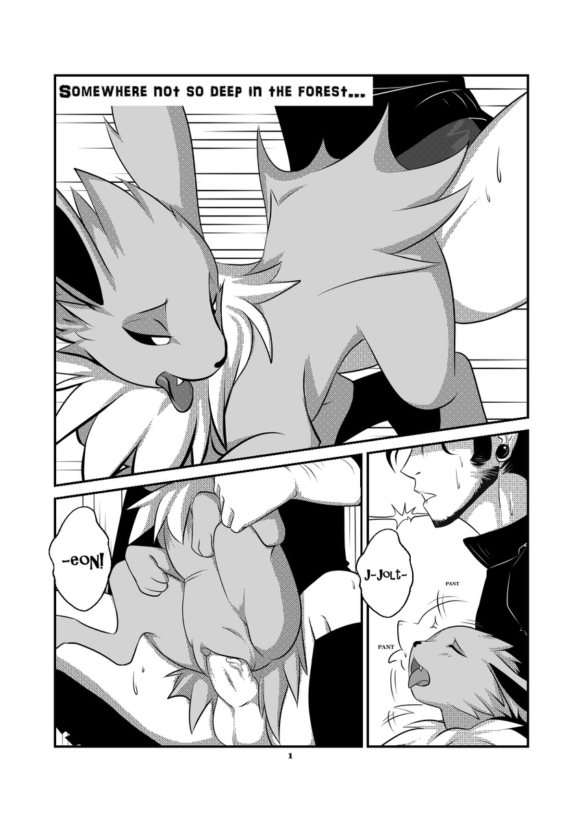 adventures_of_a_pokephile bestiality comic duo eeveelution english_text eyes_closed female feral greyscale hi_res human human_on_feral interspecies jolly-jak jolteon looking_back male male/female male_on_feral male_penetrating mammal monochrome nintendo nude penetration penis pok&eacute;mon pok&eacute;philia pussy sex simple_background text tongue tongue_out vaginal vaginal_penetration video_games