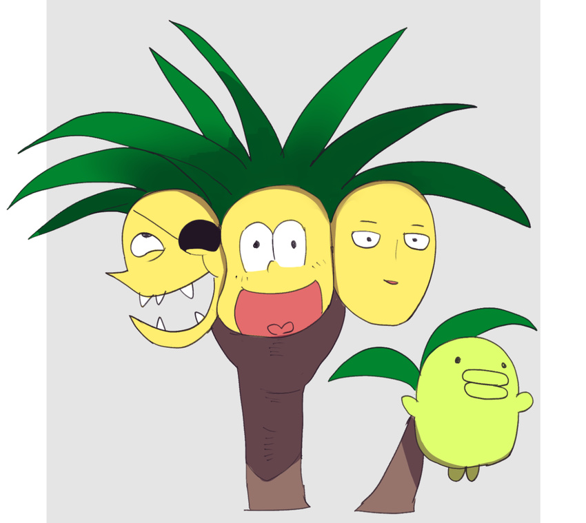 alolan_exeggutor character_request liteu looking_at_viewer nintendo one_punch_man open_mouth osomatsu-san parody plant pok&eacute;mon regional_variant saitama simple_background undertale undyne video_games