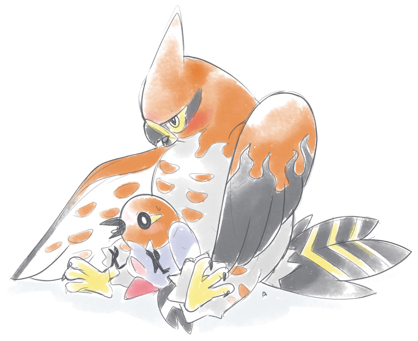 avian bird feral fletchling male male/male nintendo penis pok&eacute;mon size_difference slimefur talonflame tapering_penis video_games