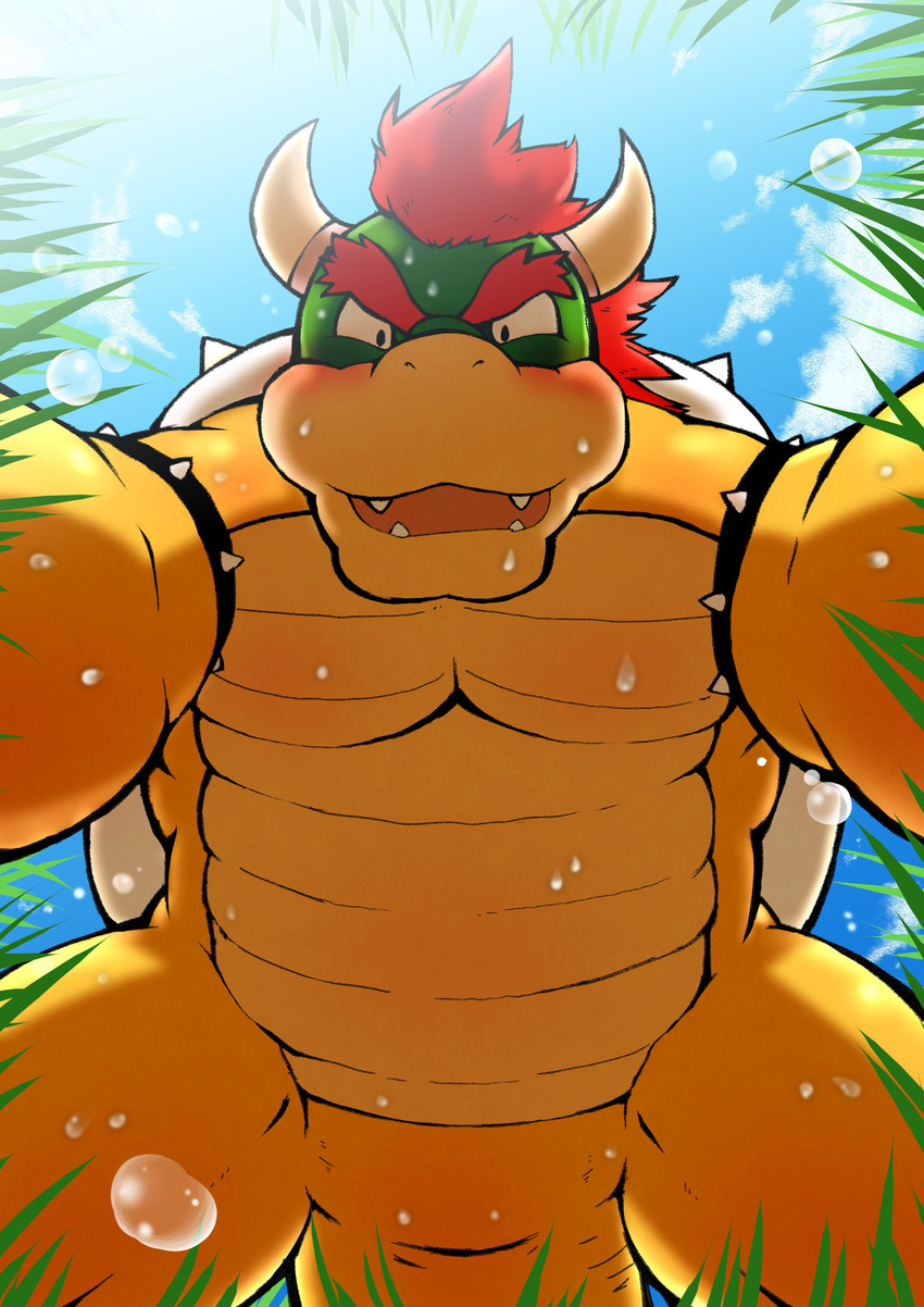 bowser internal_genitals male mario_bros nintendo slit sweat video_games ラスク＠０７_(artist)