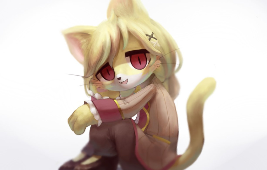 artist_request blonde_hair cat cat_busters furry red_eyes short_hair